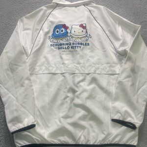 Hello Kitty x Scrubbing Bubbles Wind Breaker Jacket White Medium Limited Release